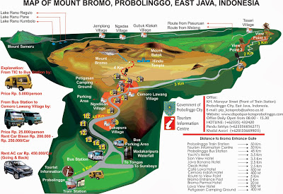 Map dan Rute Jalan menuju Puncak Gunung Bromo